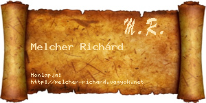 Melcher Richárd névjegykártya
